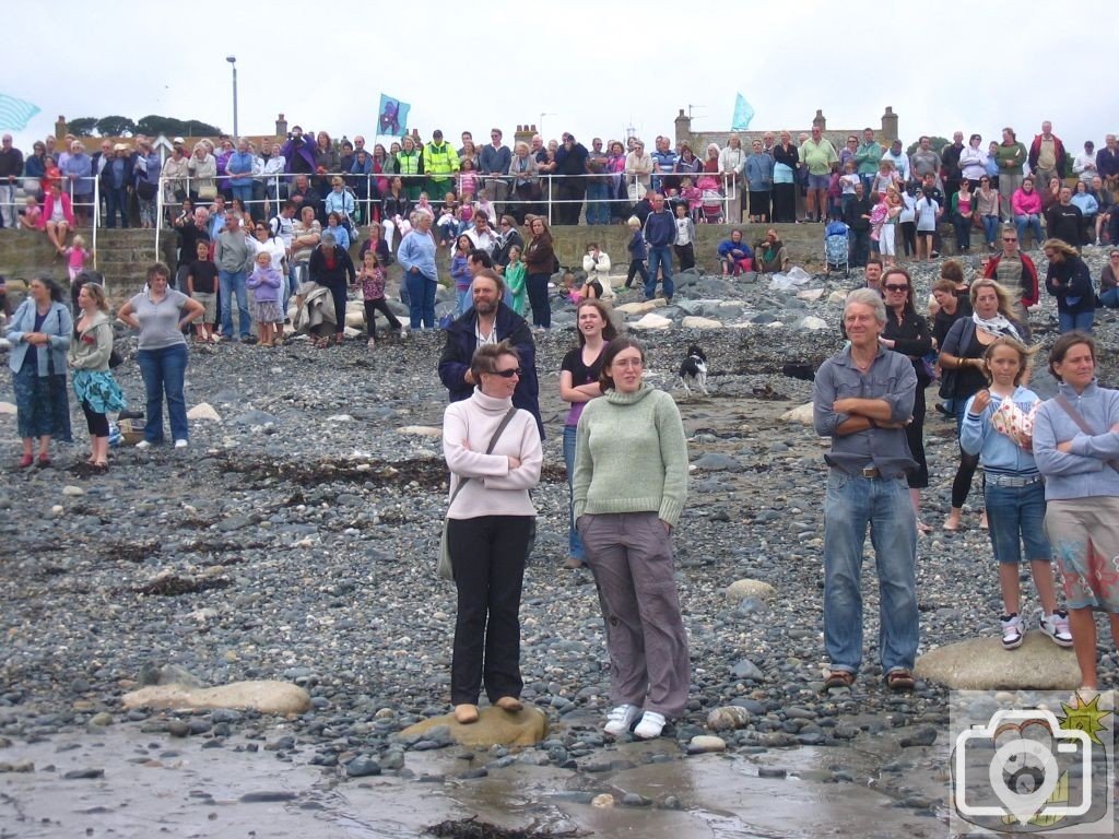 Crowds gather at Tolcarne to watch the raft races