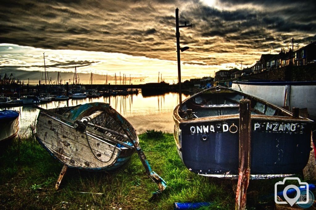 DUSK OVER NEWLYN HARBOUR