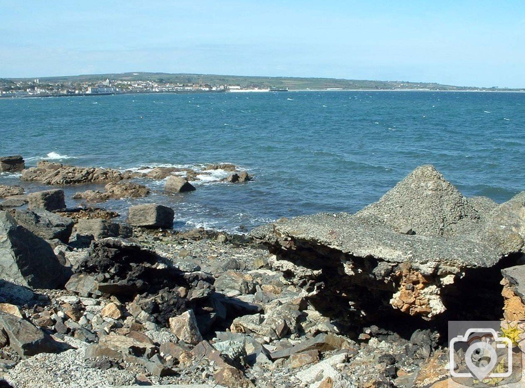 En route for Newlyn: Penlee Quarry quay disintegrating