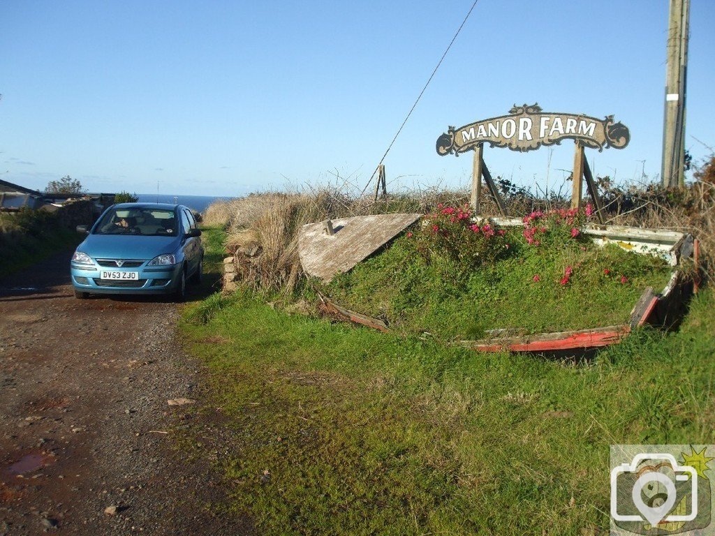 Entrance to lane to Pendeen Manor Farm - 24Oct10
