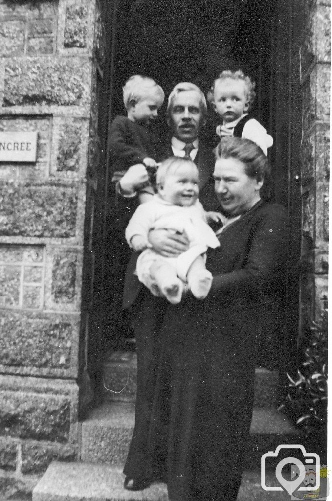 Grandparents outside 19 Penare Road late 1940s