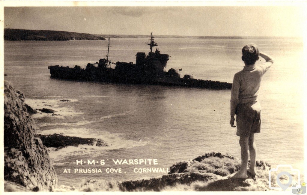 H.M.S. Warspite at Prussia Cove Cornwall