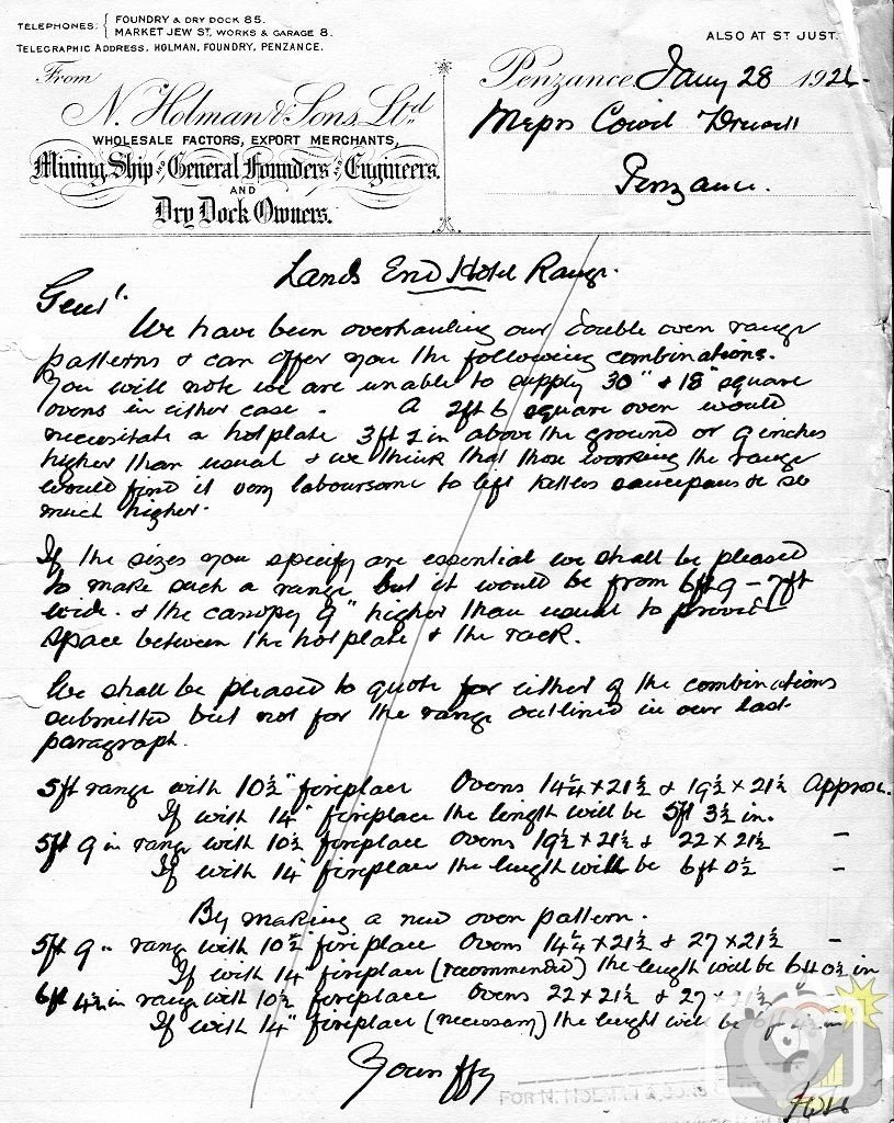 Holman's letter 1926