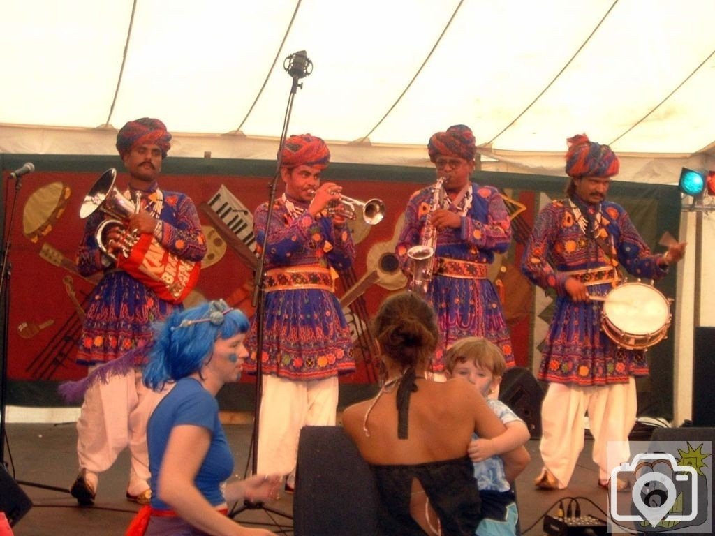 Indian Band in the Marquee on Mazey day, 2005