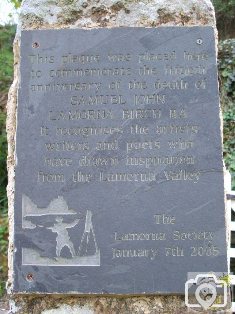 Lamorna Birch - artist - memorial plaque, Lamorna Cove