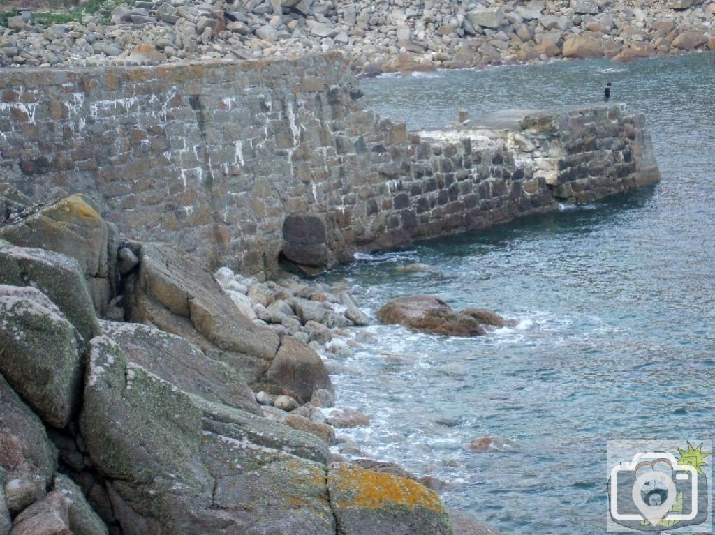 Lamorna Cove's storm-riven quay, April, 2007