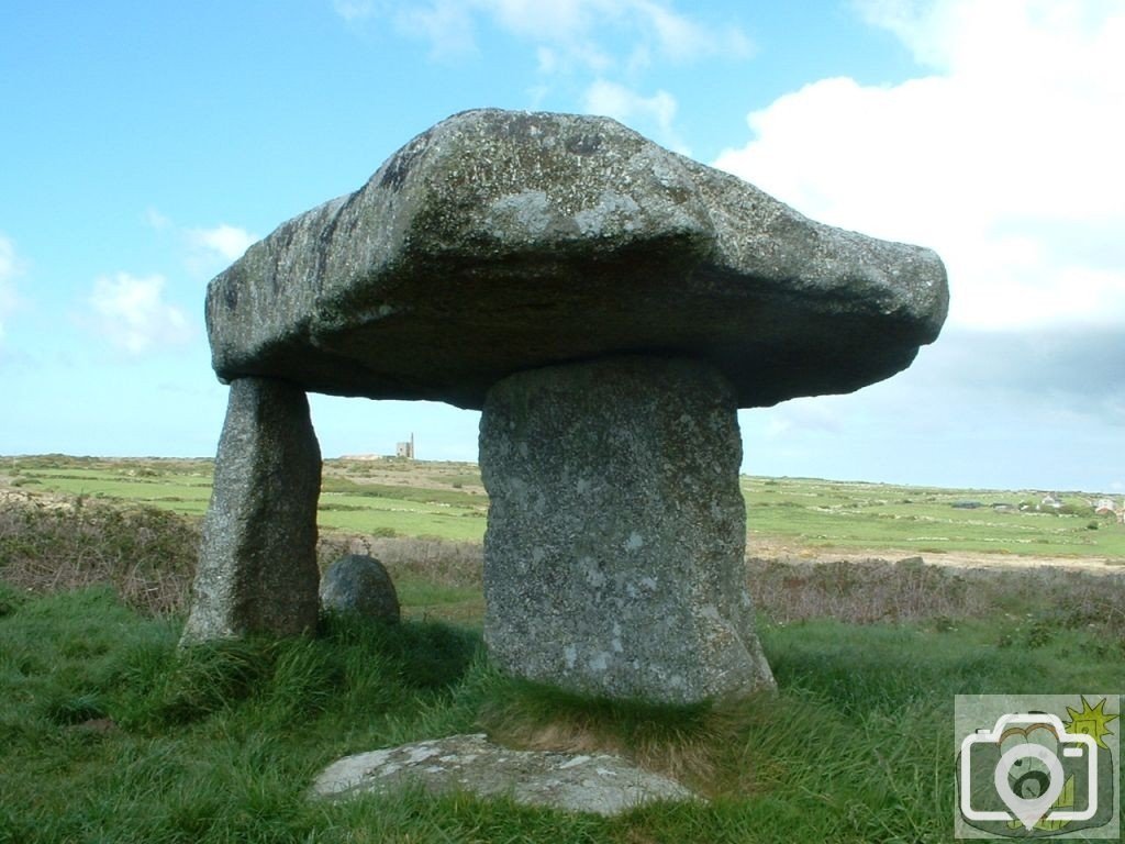 Lanyon Quoit [framing Ding Dong Mine in distance]