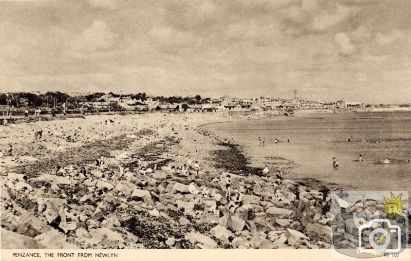 Looking back from Newlyn along Tolcarne Beach