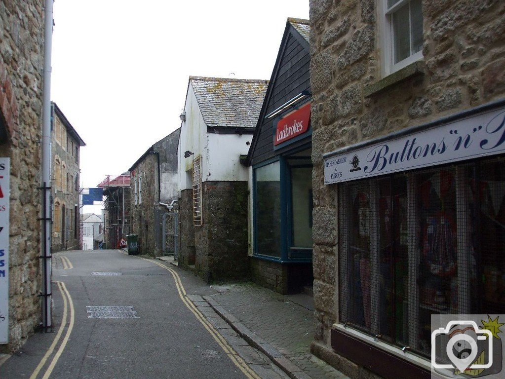 Looking down Bread Street from the London Inn