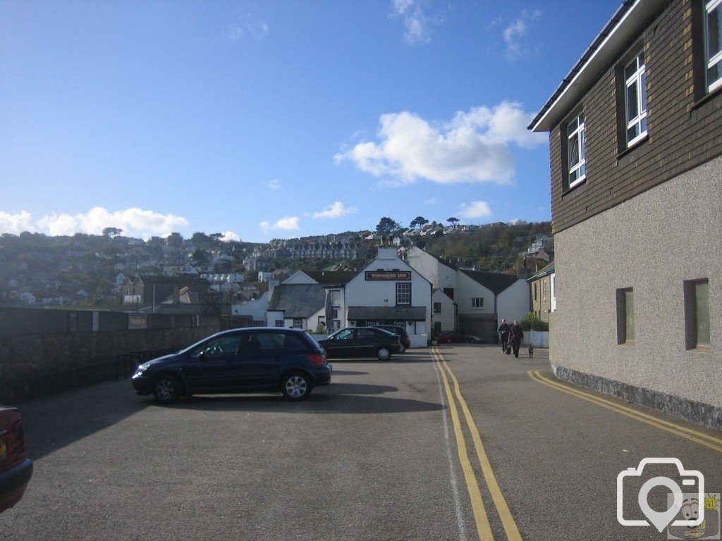 Looking towards the Tolcarne Inn