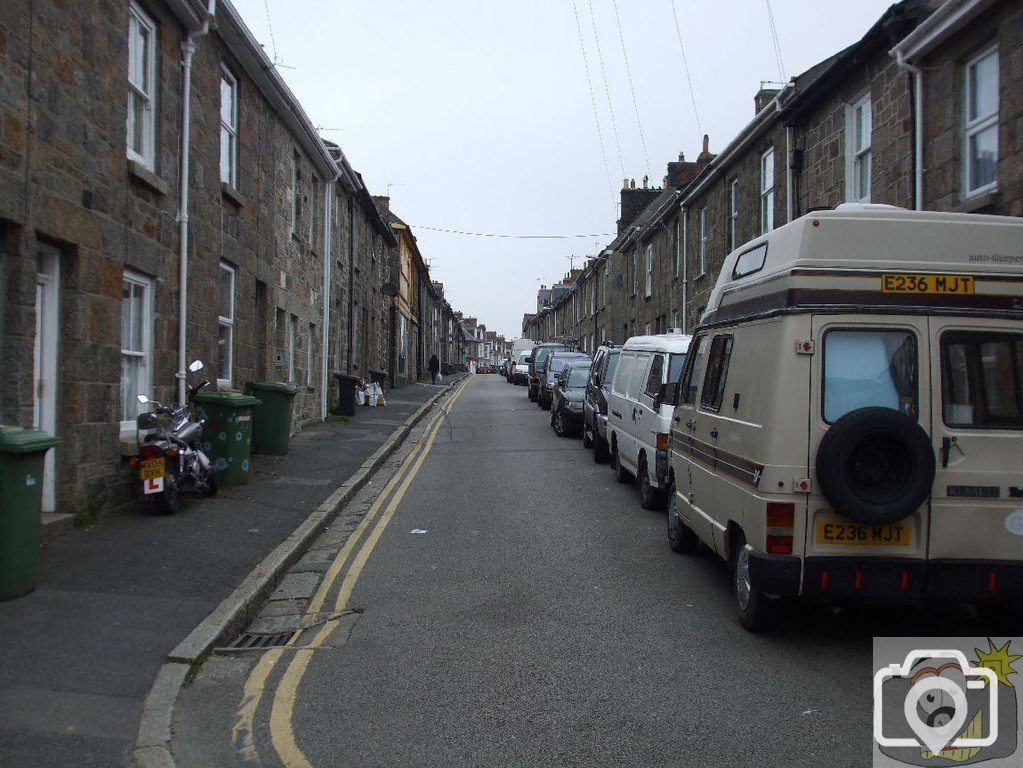 Looking up High St., Penzance at 6pm-ish, 24Apr10