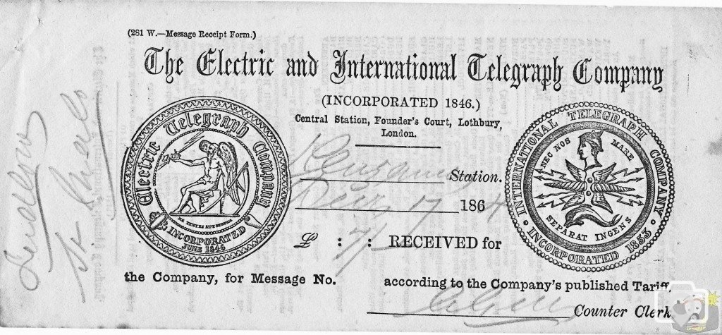 Ludlow Telegraph Receipt 1864