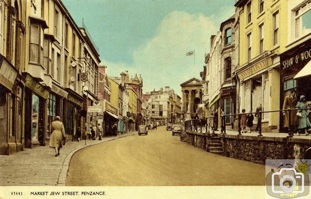 Market Jew Street - Old undated postcard.