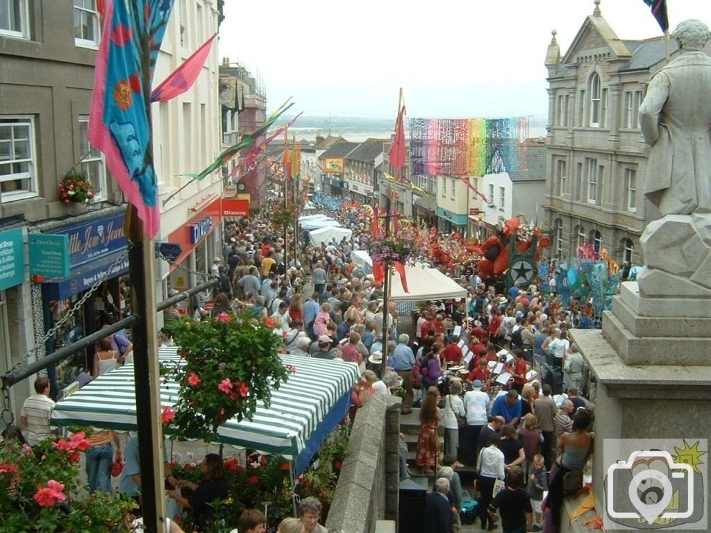 Mazey Day view from behind the Davy Statue, 2005