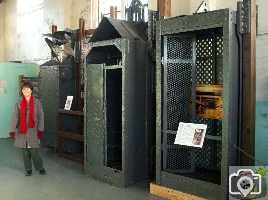 Miners' cage for moving to and from the workings, Geevor