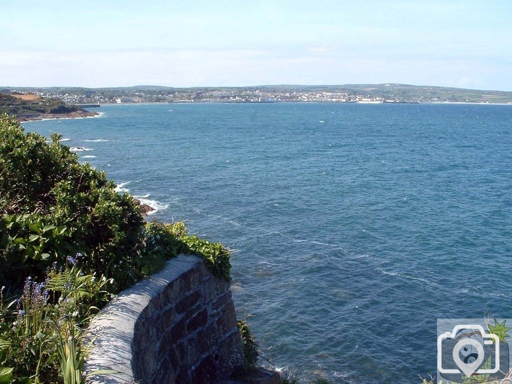 Newlyn around next corner, Penzance in the distance