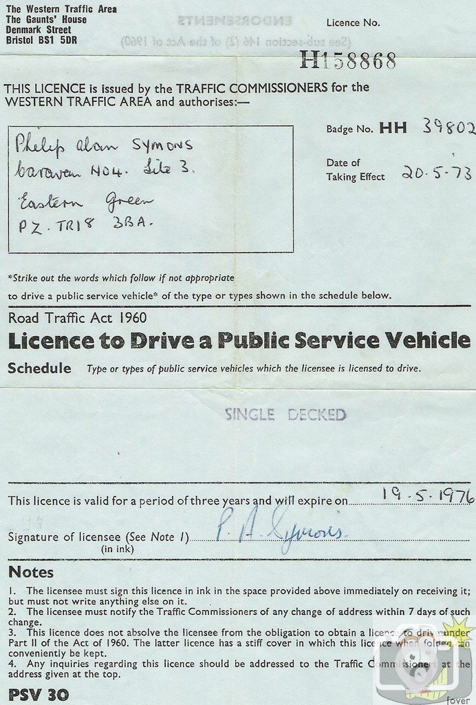 Old licences