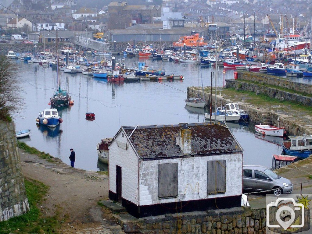 Old Newlyn Harbour and the newer moorings - 17Mar10
