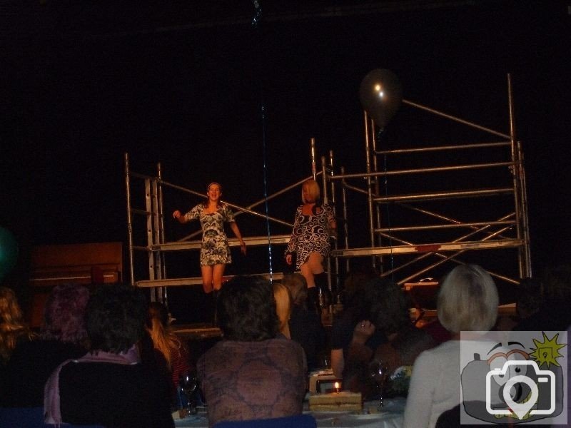 on stage