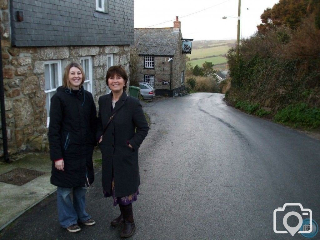 Outside the Logan Rock Inn, Treen - 17Jan10