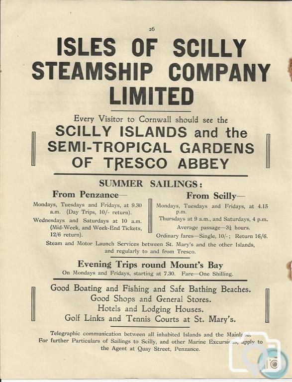 Page 26 -1933 - PENZANCE ROYAL REGATTA PROGRAMME