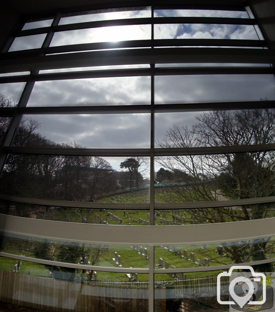 Panoramic view from Porthcurno building