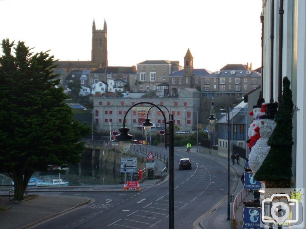 Penzance skyline and Harbour Bridge from Wharfside