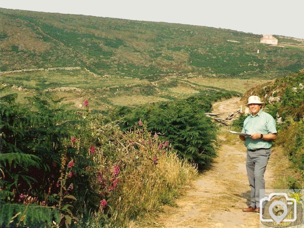 Phil on the way to Portheras Cove - 28/06/92