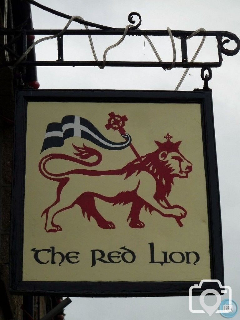 Red Lion, Newlyn, inn sign - 28Feb12