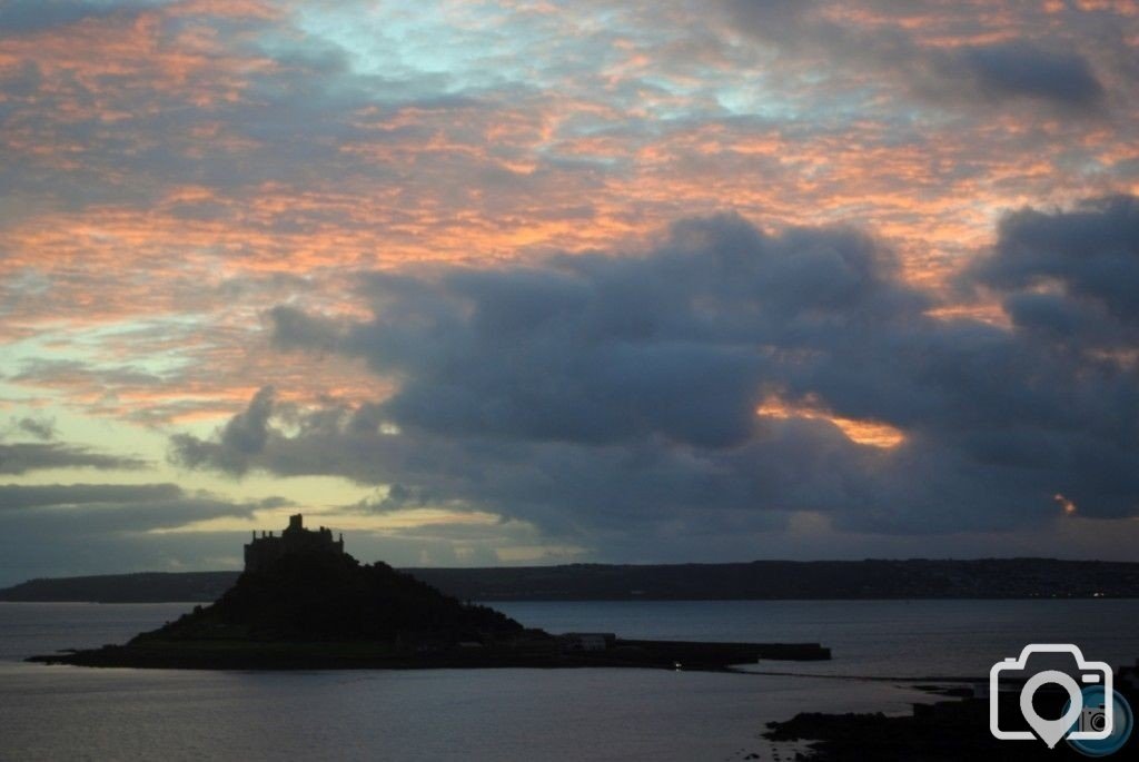 red sky over the mount