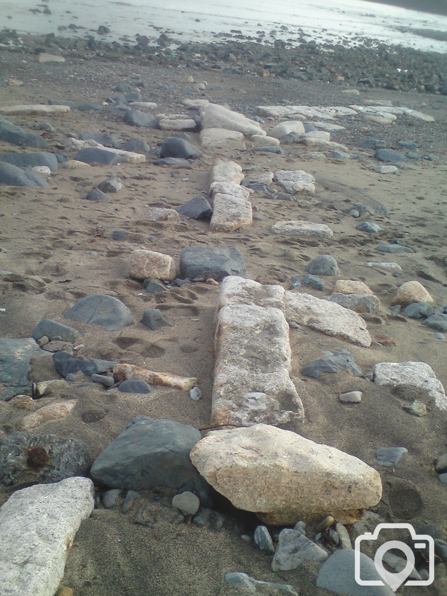 Remains of Old Sea Wall, Western Green beach