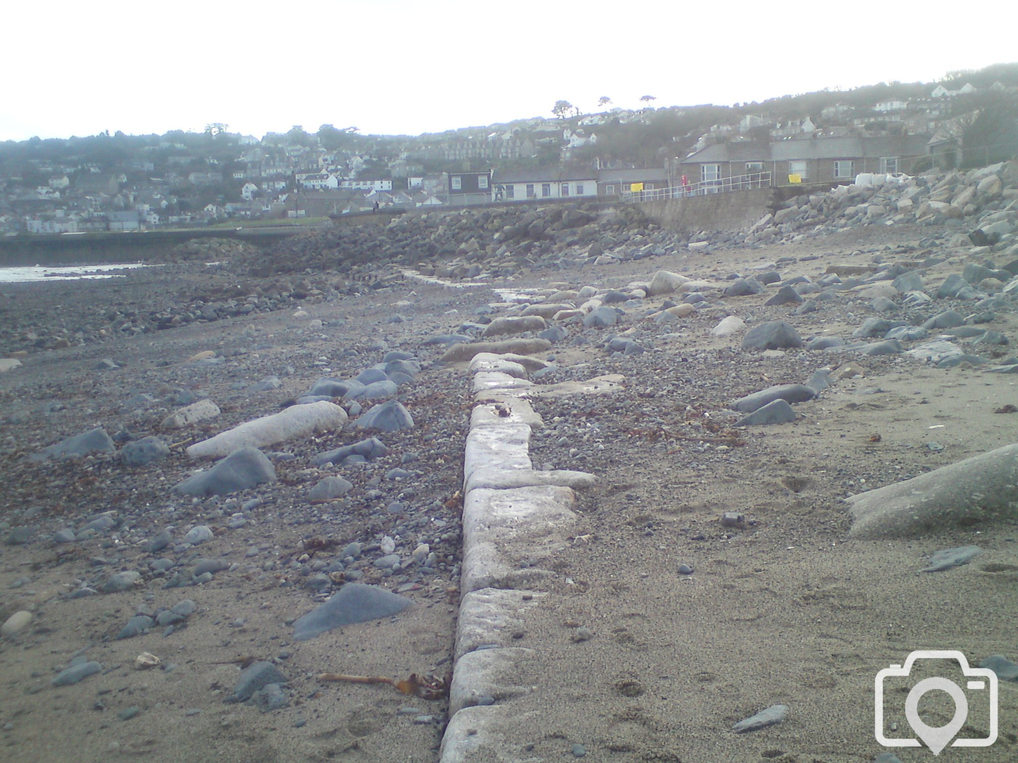 Remains of Old Sea Wall, Western Green beach