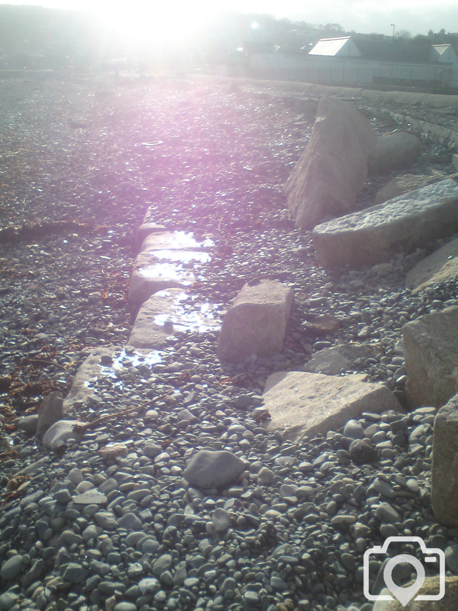 Remains of Old Sea Wall, Western Green beach