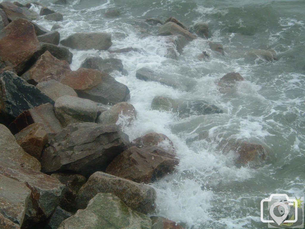 Rocks and water