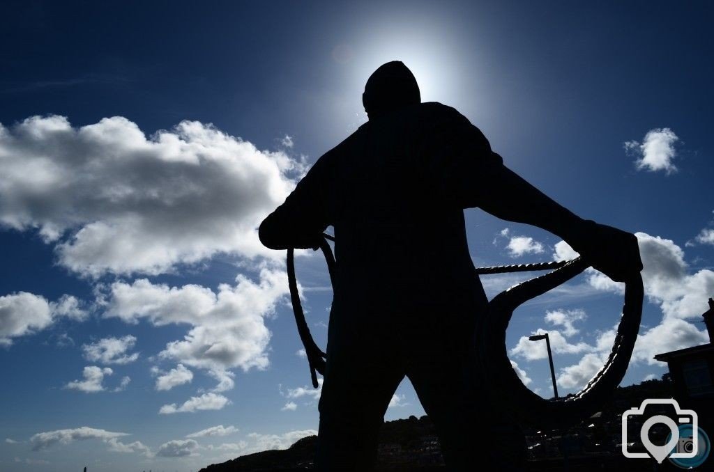 Silhouetted Statue