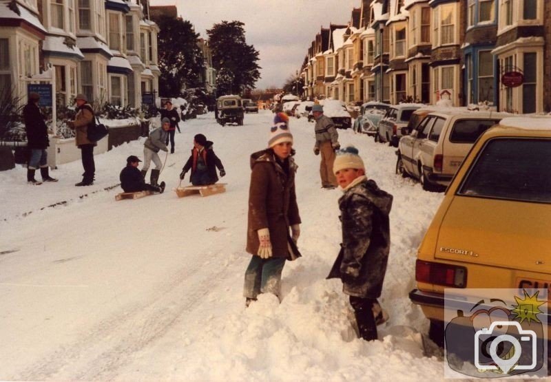Sledges in Morrab Road