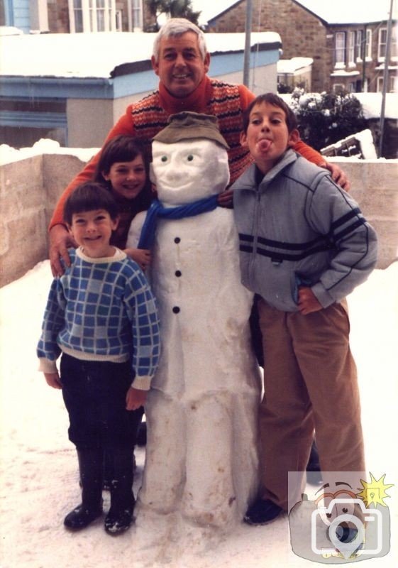 Snowman in garden