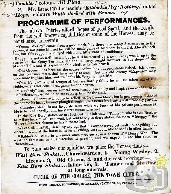 Sporting Intelligence 1862 Penzance Autumn Meeting Pt2