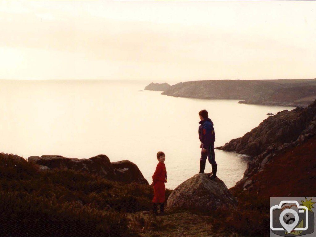 St Loy - Family clifftop stroll - Feb, 1992
