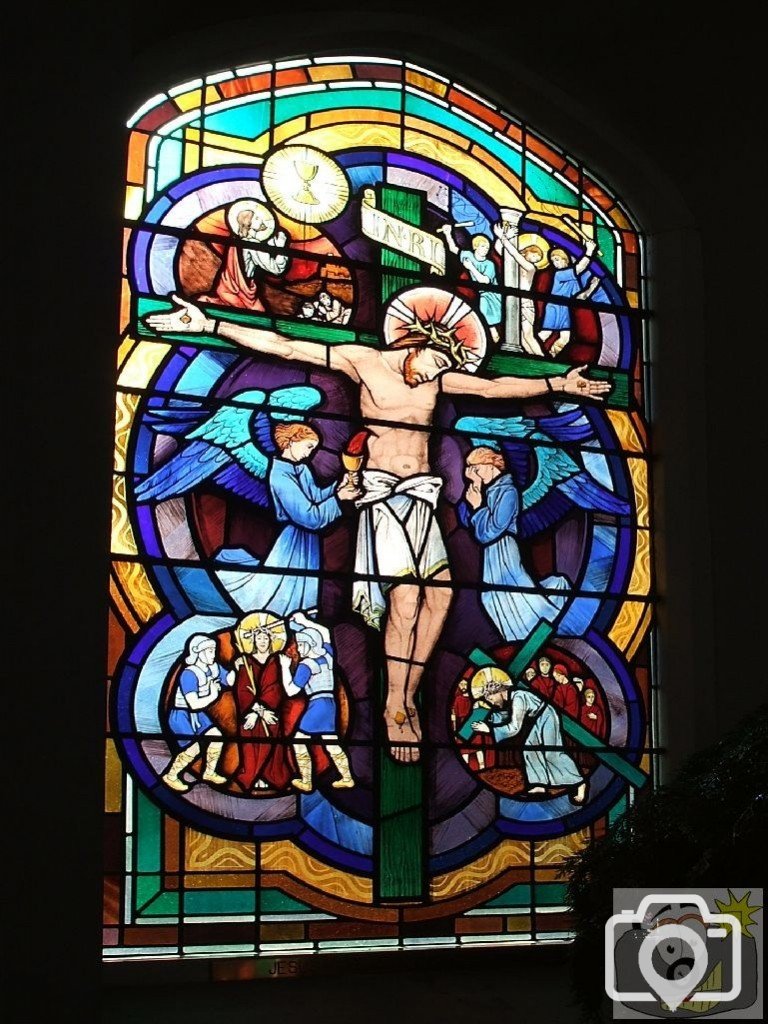 Stained glass windows in the Catholic Church in Rosevean Road