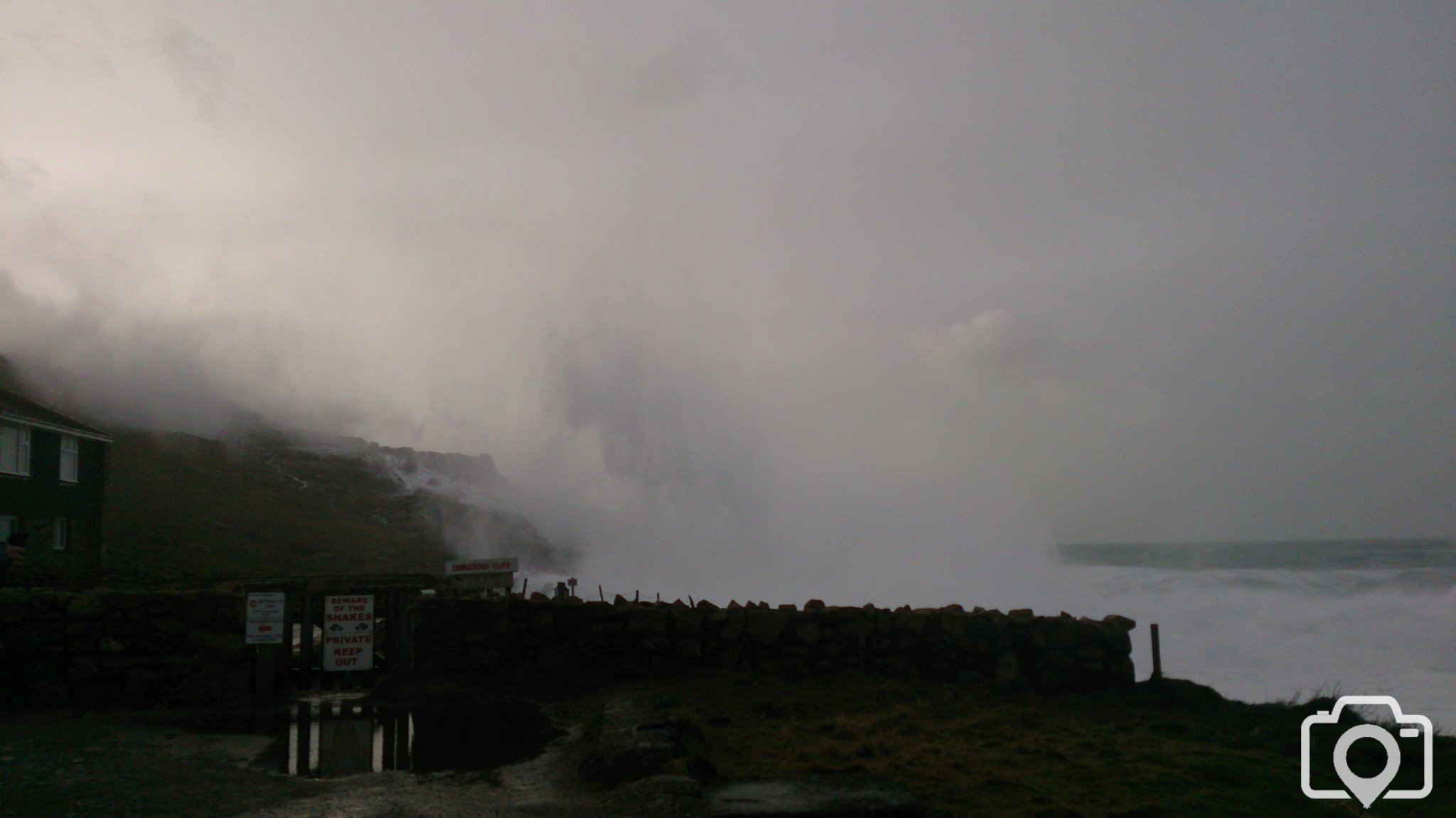 Storm Sennen Cove Cornwall 2014