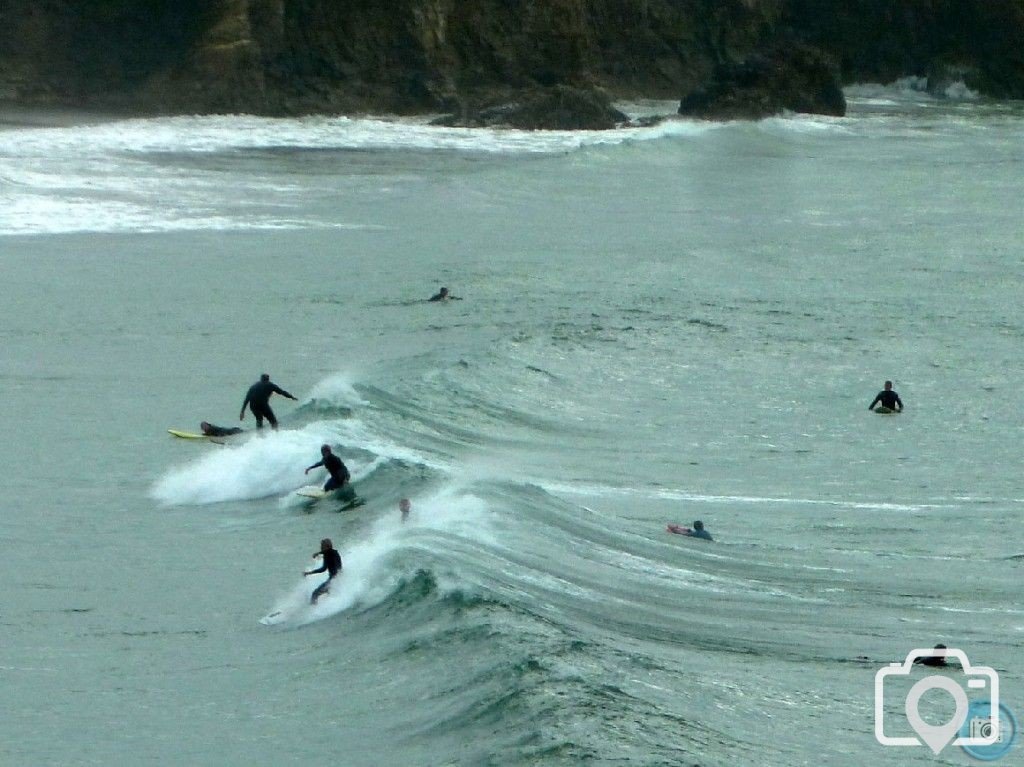 Surfers catch the wave
