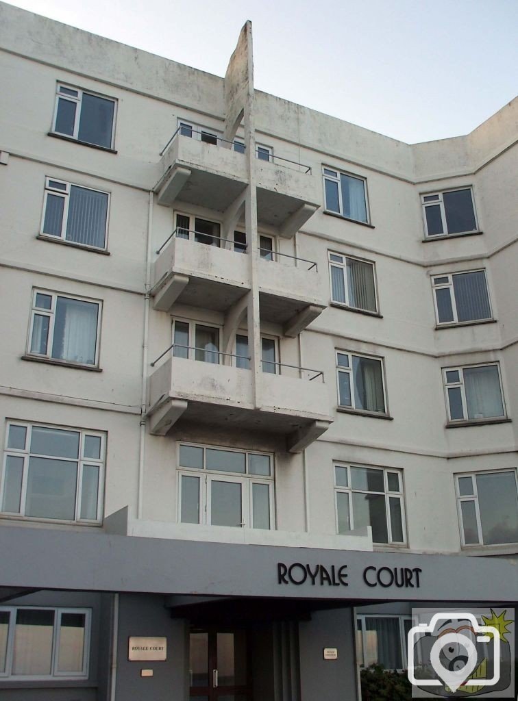 The art-deco Facade of the ex-Hotel Royale