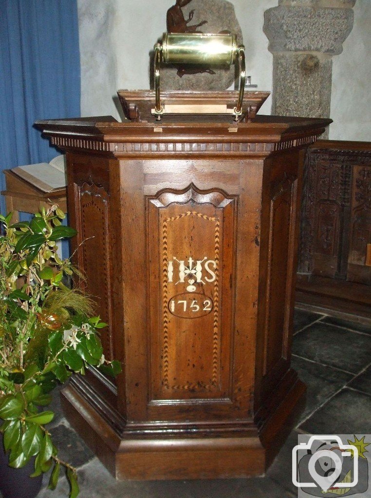 The pulpit in St Levan's Church - 17May10