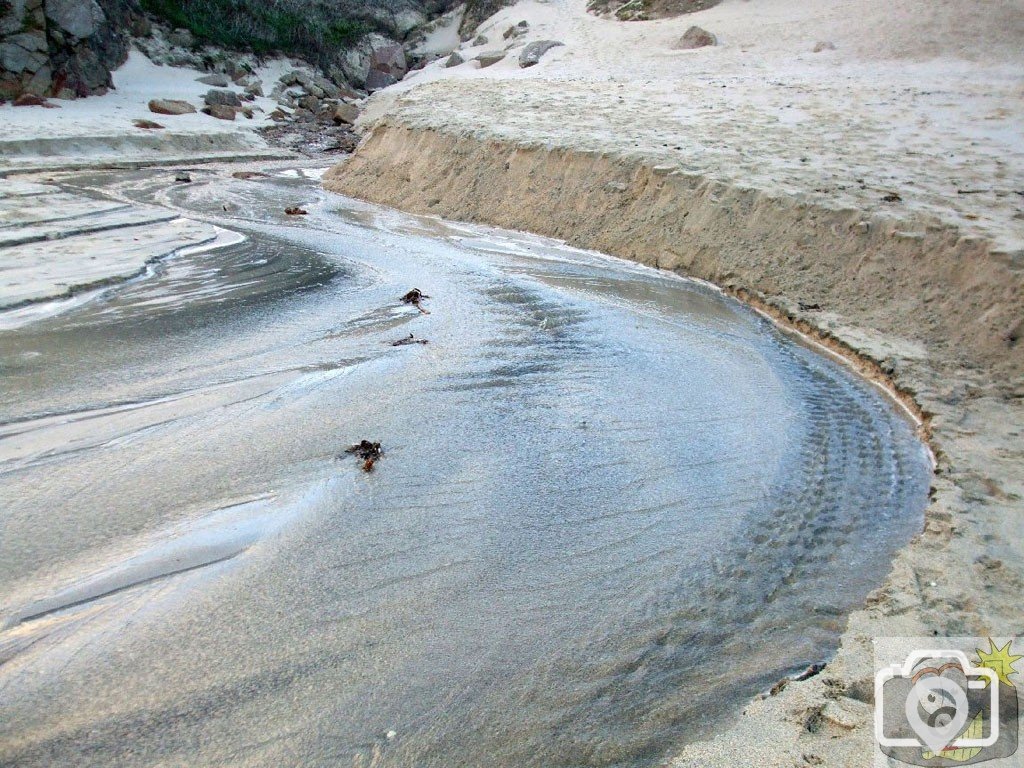 The river on Porthcurno beach - 12th Nov., 2009