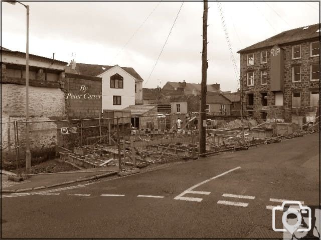 The road at the bottom of Leskinnick street Penzance. Around the corner from the Longboat inn