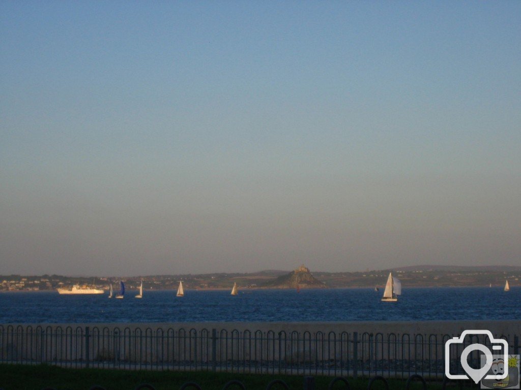 The Scillonian and Sailing Boats