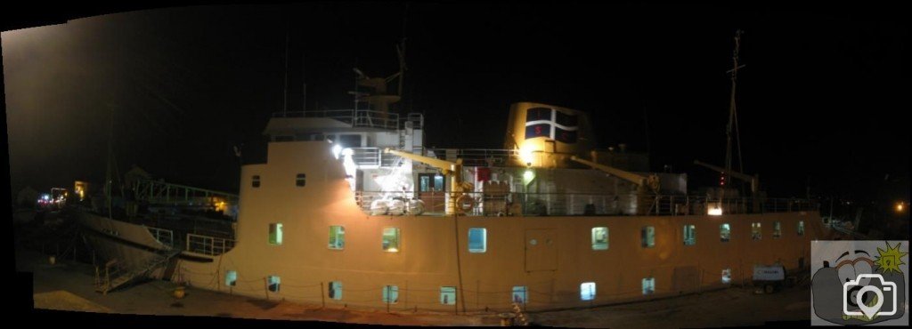 The Scillonian at night
