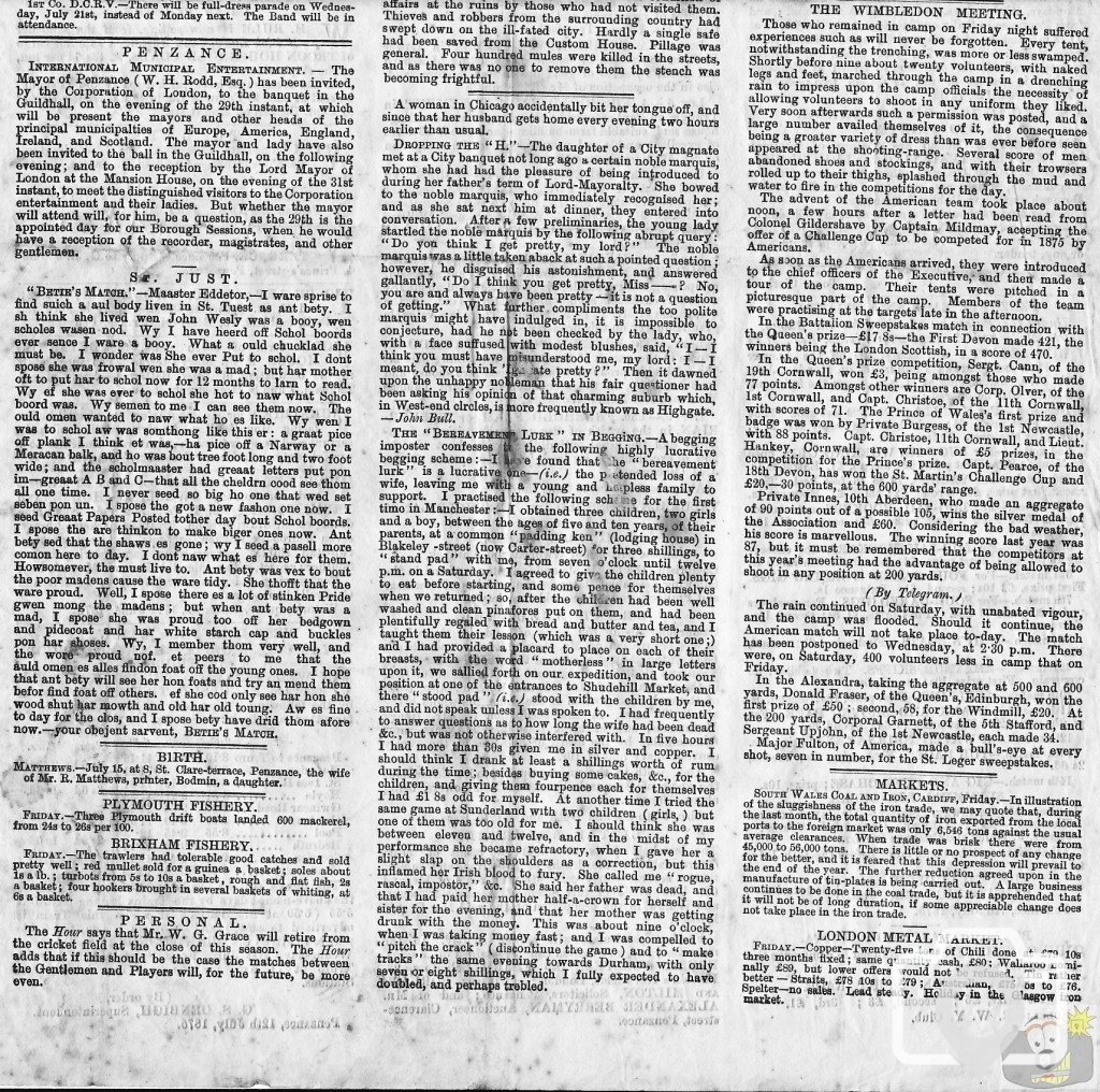 Tidings July 17th 1875 Lower Part Page 2