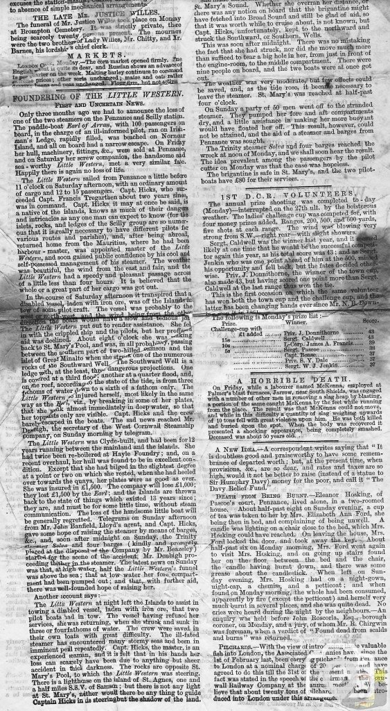 Tidings October 7th 1872 Lower Part Page 2